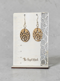 Oval Leaf Dangle Earrings