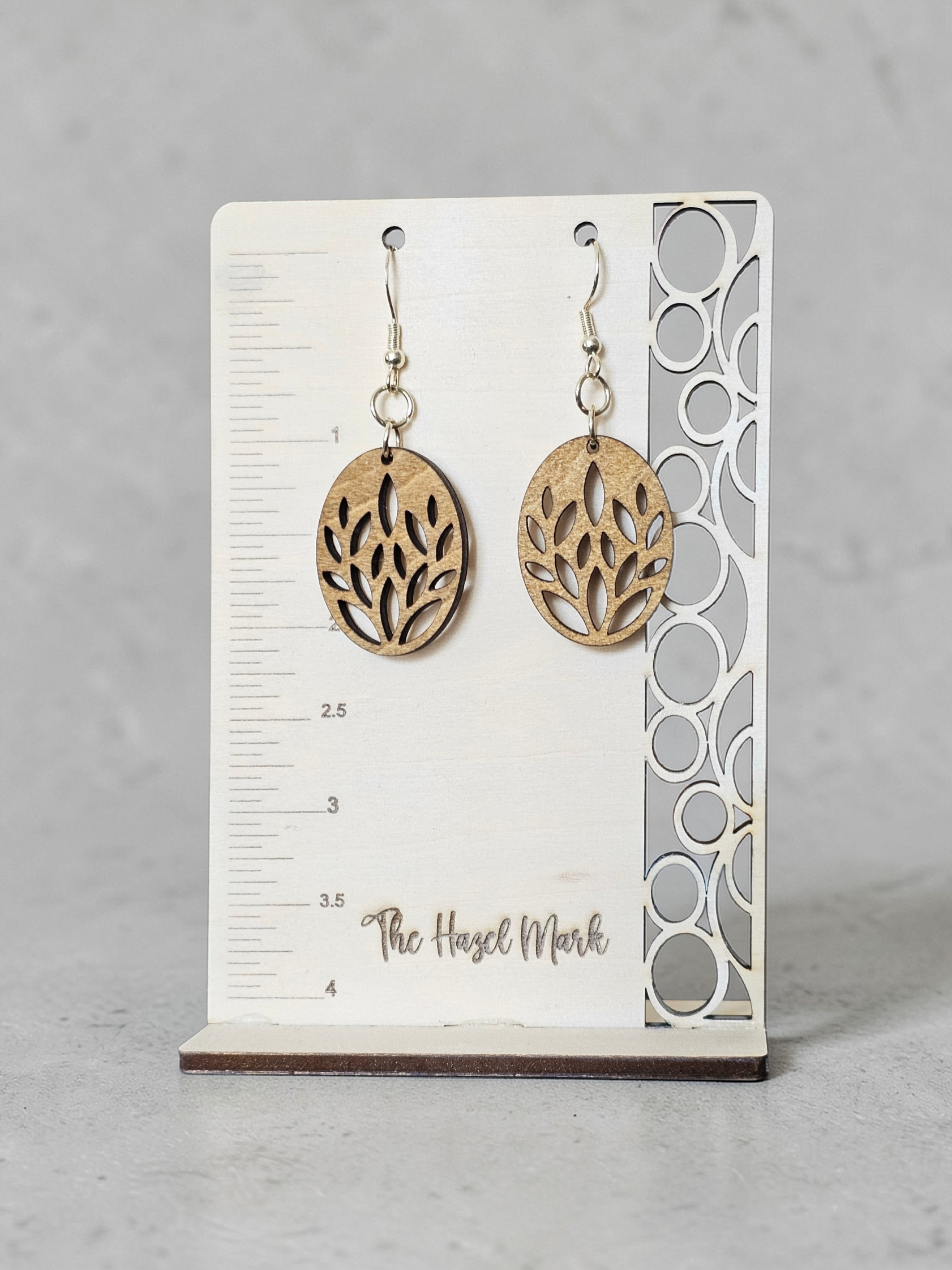 Oval Leaf Dangle Earrings