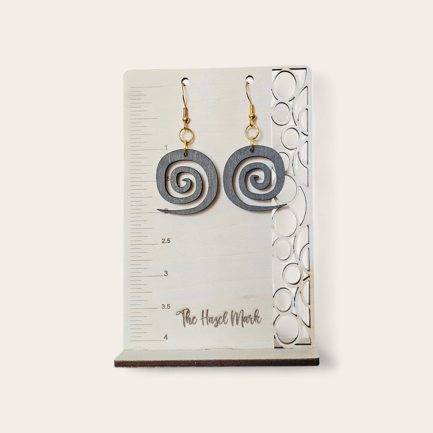 Zen Spiral Wooden Dangle Earrings