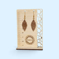 Vintage-Inspired Engraved Wooden Dangle Earrings