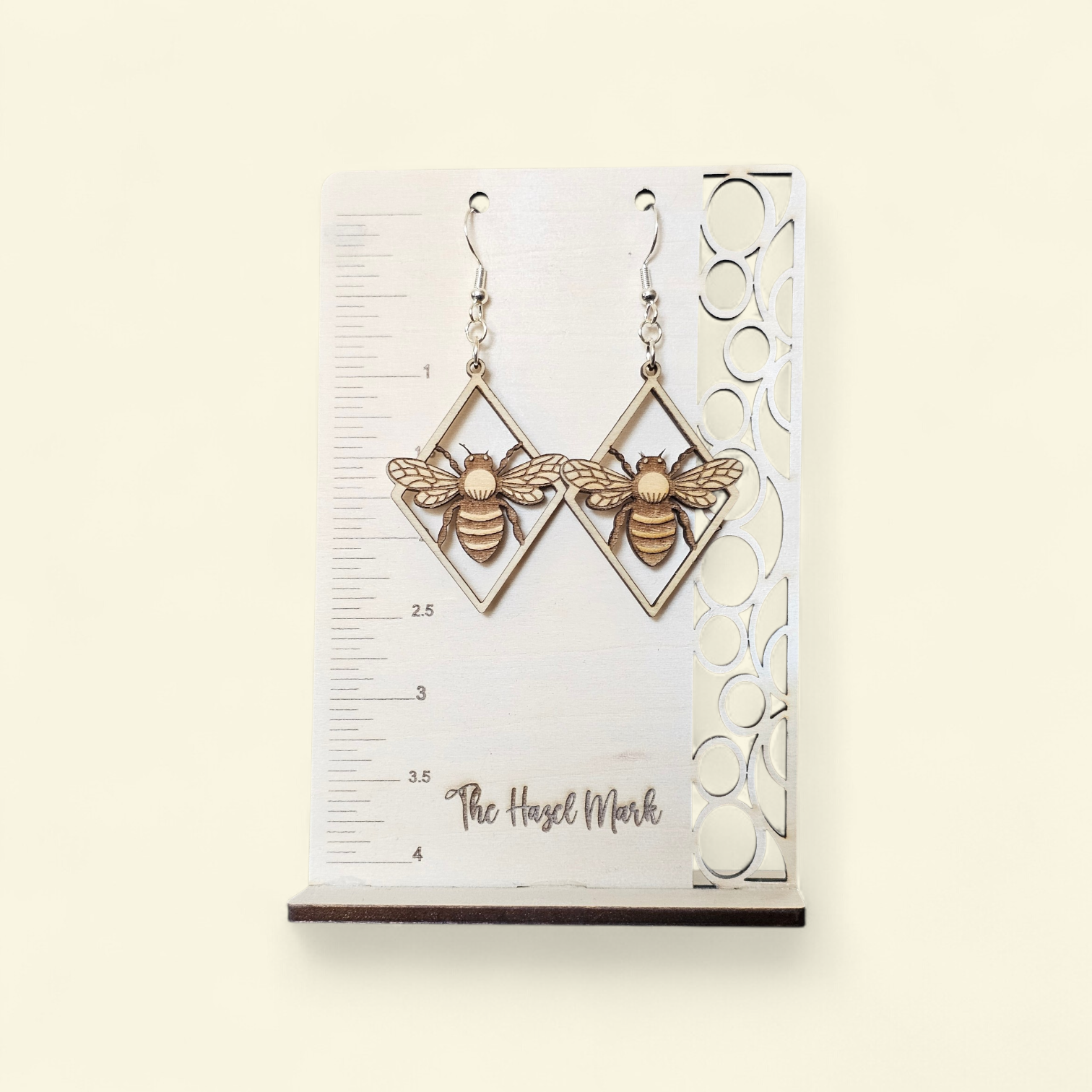 Honeybee Diamond Frame Dangle Earrings