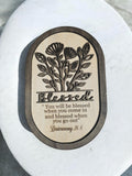 "Blessed" Deuteronomy 28:6 Layered Wooden Wall Decor