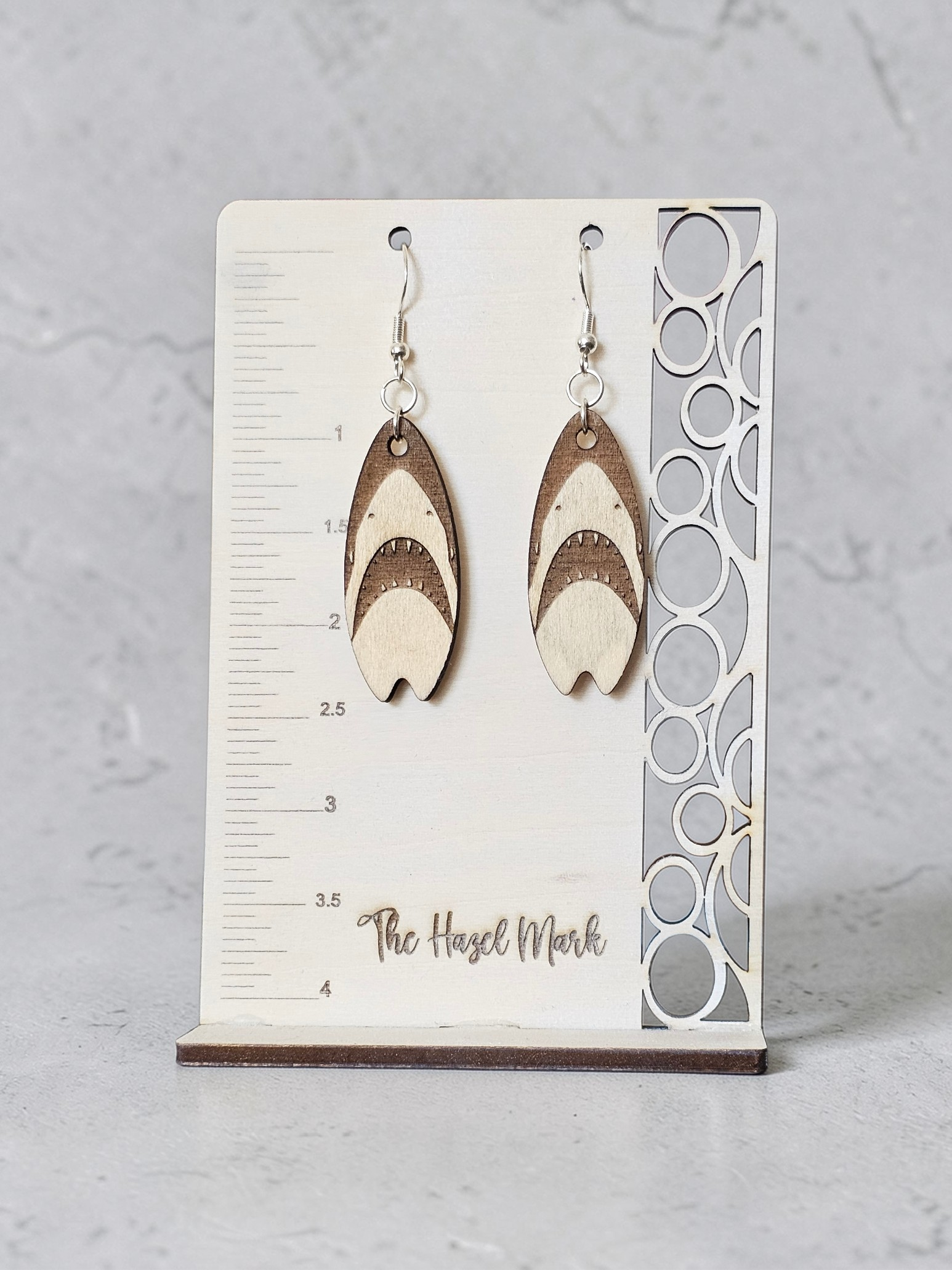 Surfboard Shark Dangle Earrings