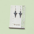 Noir Geometric Dagger Dangle Earrings