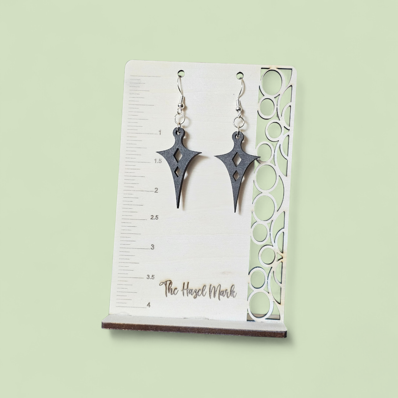 Noir Geometric Dagger Dangle Earrings
