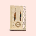 Abalone Shell Inlay Wooden Dangle Earrings