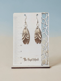 Engraved Sun & Wave Surfboard Wood Earrings