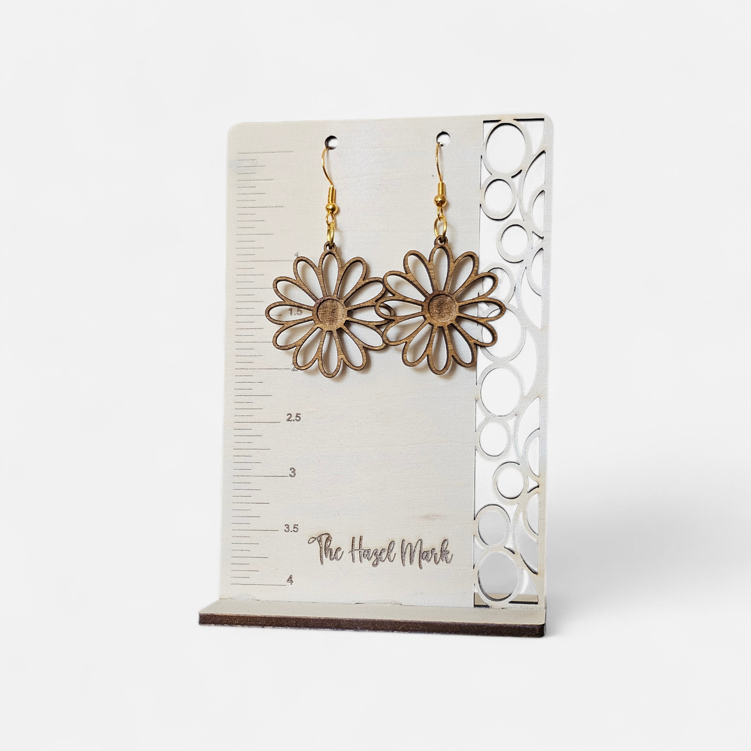 Daisy Wooden Dangle Earrings
