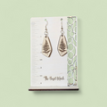 Engraved Fern Leaf Wooden Teardrop Earrings