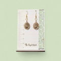 Laser-Cut Sunburst Petal Wood Earrings