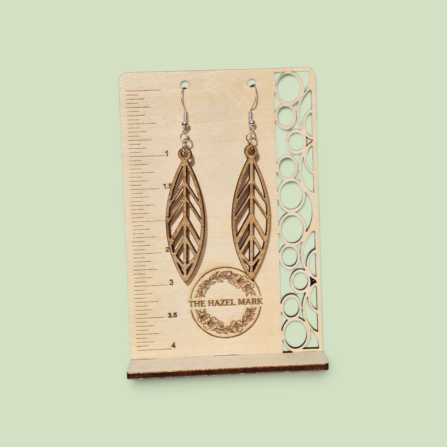 Wooden Leaf Dangle Earrings
