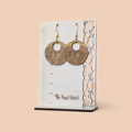 Paisley Wooden Medallion Dangle Earrings